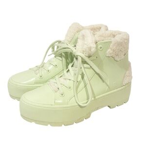 MELISSA SHOES Size 8‎ FLUFFY SNEAKER – BOOT in GREEN VERDE HORTELA